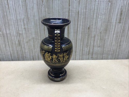 Beautiful Greek Urn/Vase Cobalt Blue And 24k Gold Handmade - Picture 2 of 6