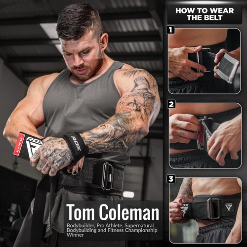 Gewichthebergürtel von RDX, Fitnessgürtel für Damen und Herren, Fitnesstraining Worlout - Bild 27 von 57