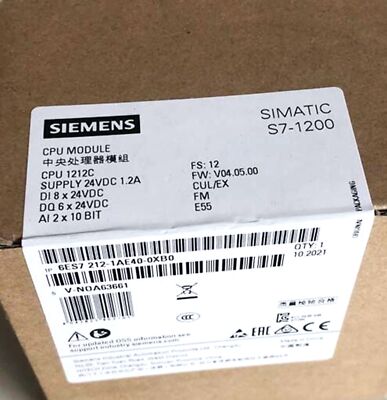 In Box Siemens CPU S7-1200 6ES7212-1AE40-0XB0 6ES7 212-1AE40-0XB0 NEW