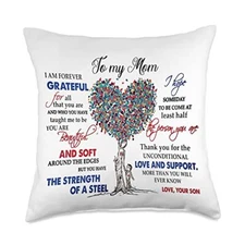 To my Son i am Forever Grateful for All That You are Throw Pillow 18x18 Multi...