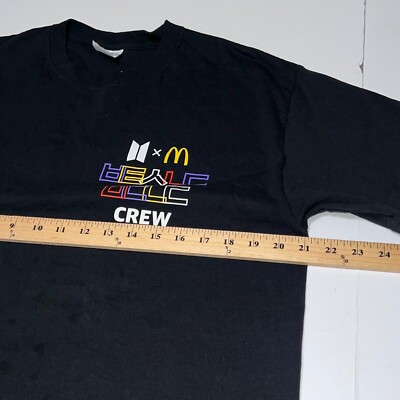 BTS x McDonald's Exclusive Crew Uniform Black T-Shirt Size Large