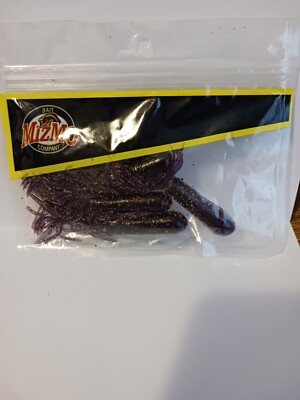 Mizmo Bait Company Big Boy Tubes 4  - 5 Pack,  Purple With Flakes