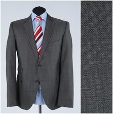 Mens Birdseye Sport Coat 42R US Size STRELLSON Grey Wool Blazer Jacket