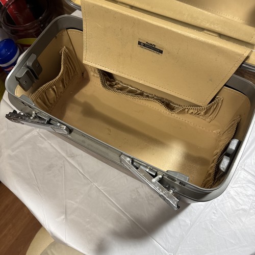 Vintage Samsonite Profile II Train Case Brown Hard Shell Mirror (no key) W/ Box. - Picture 8 of 11