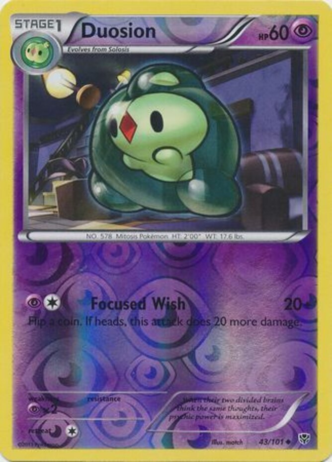 Pokemon - Duosion - 43/101 - Uncommon - Reverse Holo - Plasma Blast - NM