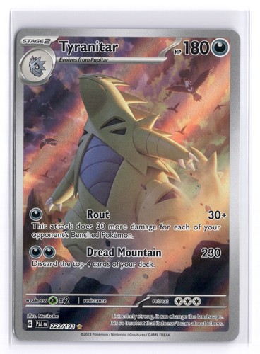 ◓Tyranitar 222/193 Paldea Evolved 2023 - Pokémon TCG Illustration Holo Rare*NM◓