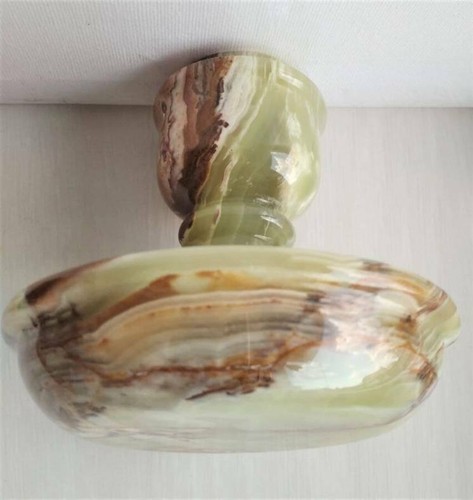 Vintage Handmade Candlestick Made Natural Stone Onyx Decor Collectibles Rare 4" - Picture 4 of 5