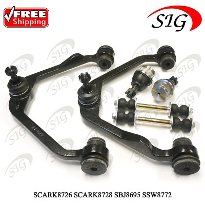 6PC Front Control Arm Ball Joint Sway Bar Kit for 1997-2002 Ford Expedition RWD