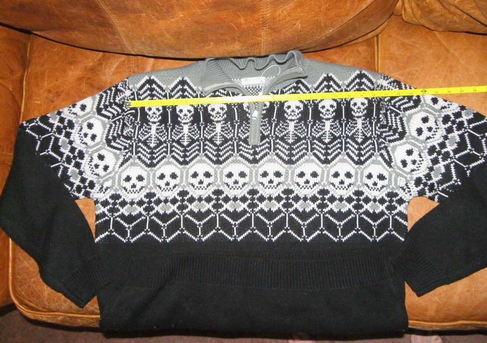 MENS Pullover SKULL patterned Sweater XXLARGE - image 1