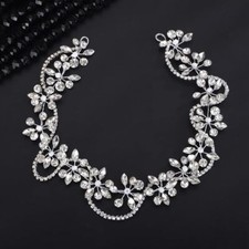 Rhinestone Wedding Headband Bridal Headband Hair Vine Silver Bride Rhinestone...