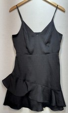Express Womens Babydoll Ruffle Cami Romper Dress Size M Black Party Going Out