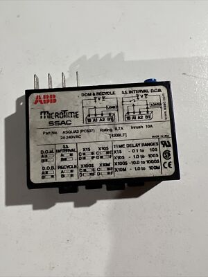 MICROTIME ABB SSAC ASQUA3 (PC607) Time Delay Relay 24-240VAC