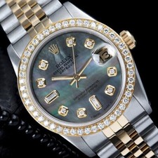 Rolex Datejust 36 mm Black Mother Of Pearl Ba...