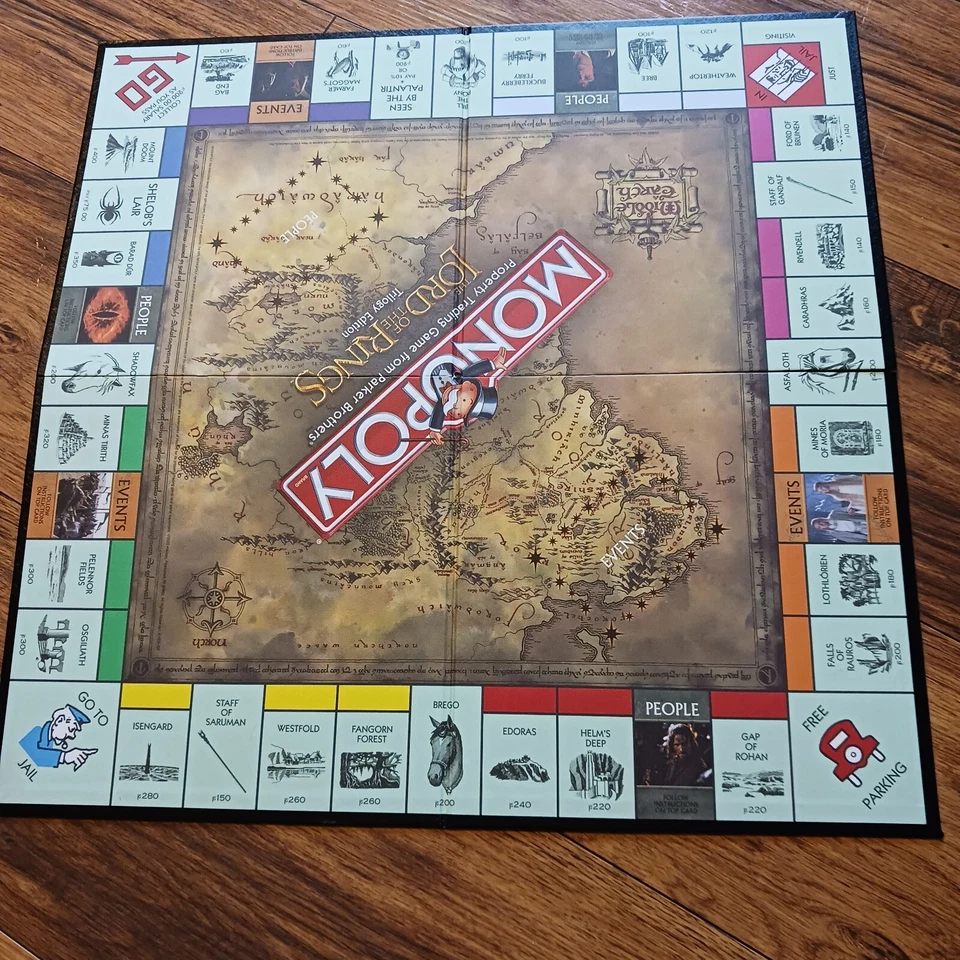 LORD OF THE RINGS MONOPOLY BOARD GAME TRILOGY EDITION 2003 NEW HASBRO - Image 2 of 4