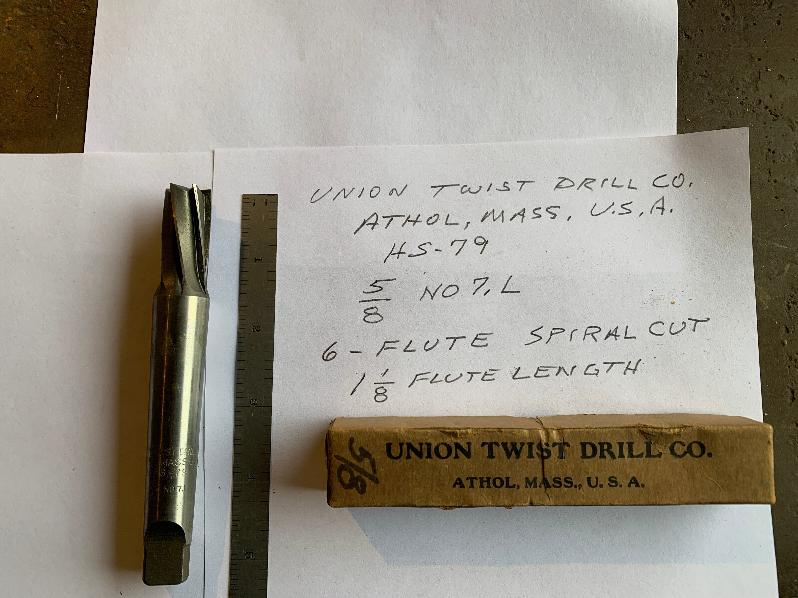 Brown and Sharpe, #7 Spindle Taper, 5/8" END MILL, Union Twist Drill ...