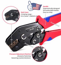 Insulated Cable Connector Terminal Ratchet Crimp Plier 0.5-2.5mm Wire Crimper