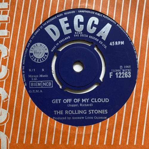 THE ROLLING STONES - GET OFF OF MY CLOUD / THE SINGER ETC, 1965 DECCA F12263, EX