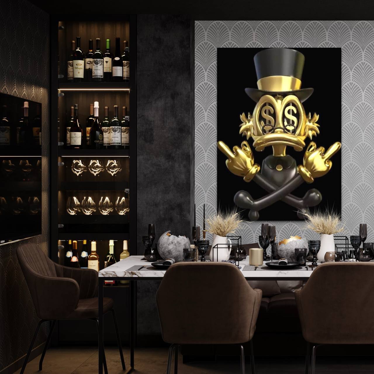 Golden Scrooge McDuck Wall Art Decor-image