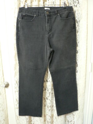 x BASIC EDITIONS MODERN BOOT WOMEN 16 SHORT (35x17.5) BLACK JEANS-HI RISE-STRTCH