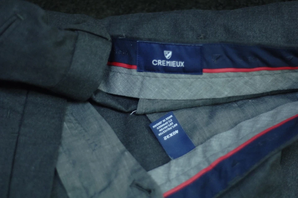 Daniel Cremieux Men's Solid Gray All Season Flat Front Dress Pants 40 x 32 - Image 3 of 4