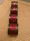 VINTAGE Set Of Four Brass & Enamel Christmas Napkin Rings Red/Green H3.5 W4.5cm  — photo 3