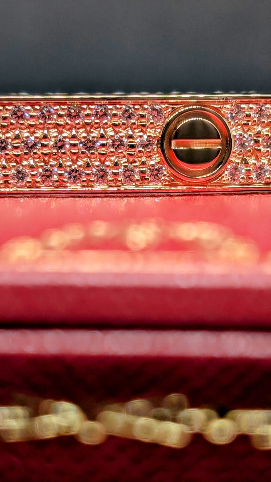 Cartier Pave Love Bracelet Size 19 Rose Gold 18ct RRP £42,400 image 3