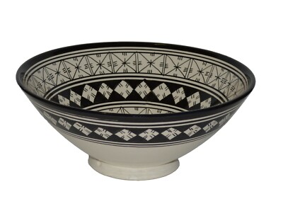 Moroccan Ceramic Plate Bowl Pottery Spanish Salad Pasta Bowl 12inches Large Dish