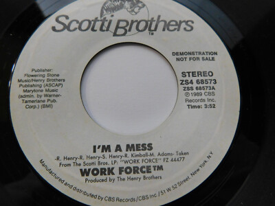 Work Force   I'm A Mess 1989 7'' Single PROMO ZS4 68573