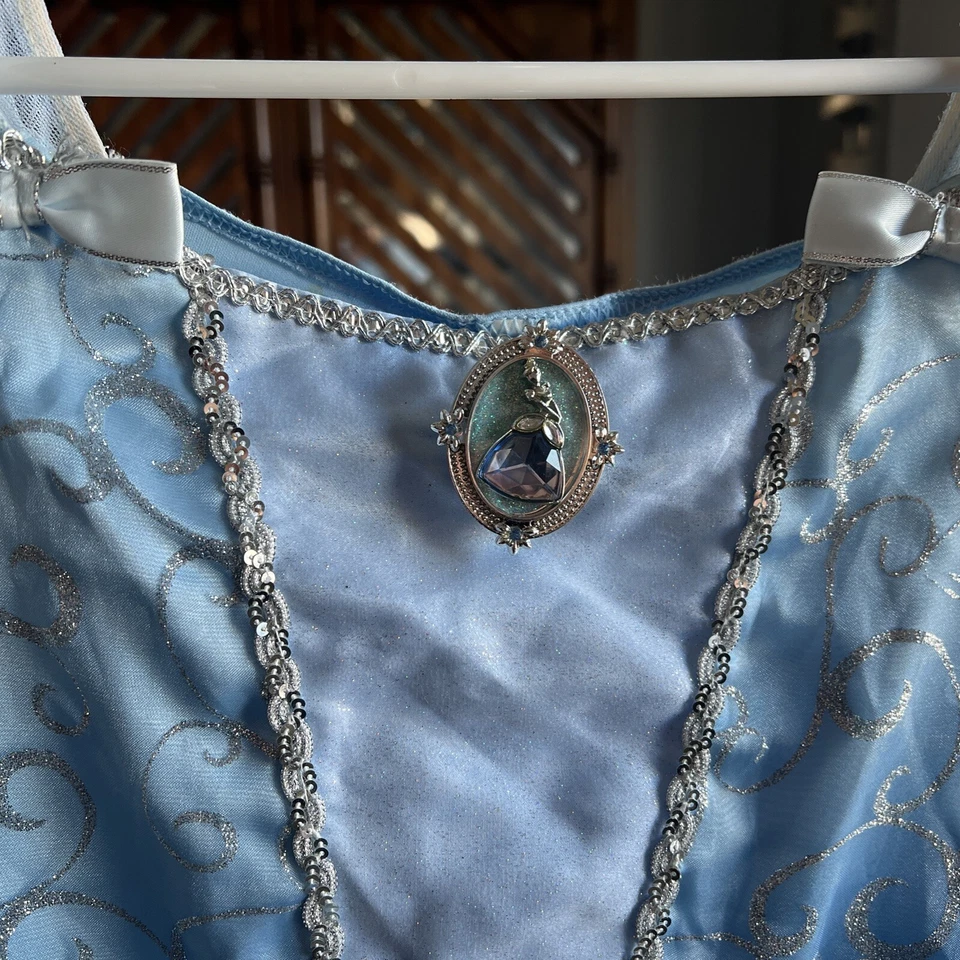 Disney Store Cinderella Dress Costume Halloween Blue Tulle Girls Size 10 - Image 3 of 4