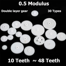 10~48Teeth Double-layer 0.5 Module Plastic Toothed Wheel Sector Reduction Gears