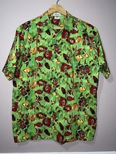 VINTAGE 1960's ACAPULCO VACATION flat bottom BUTTON DOWN SHIRT medium ALOHA
