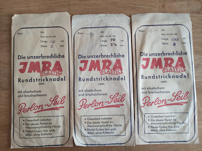 3 Rundstricknadeln Vintage /verschiedene Stärken in Originalverpackung von IMRA