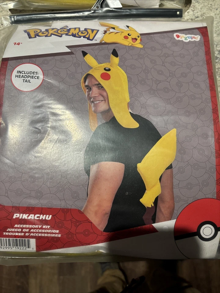 Disfraz Pikachu Pokemon Tocado Cola Unisex Halloween Disfraz Accesorio Kit Foto 2 de 3