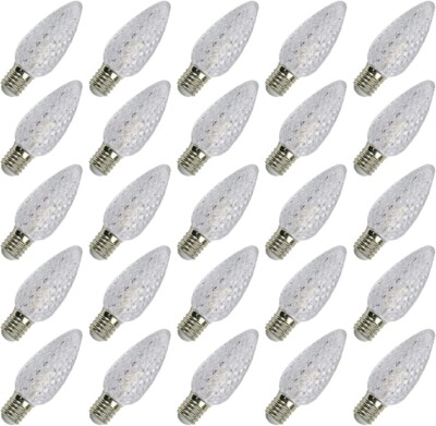 C7 LED Light Bulbs White 25 pcs NEW Replacements Dimmable Retrofit Shatterproof