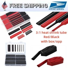 Heat Shrink Tubing 3:1 Ratio Dual Wall Adhesive Lined Red Black Cable Wire Tube