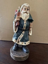 Santa Figure Handcrafted By wood World Inc Virginia - With Original Tag