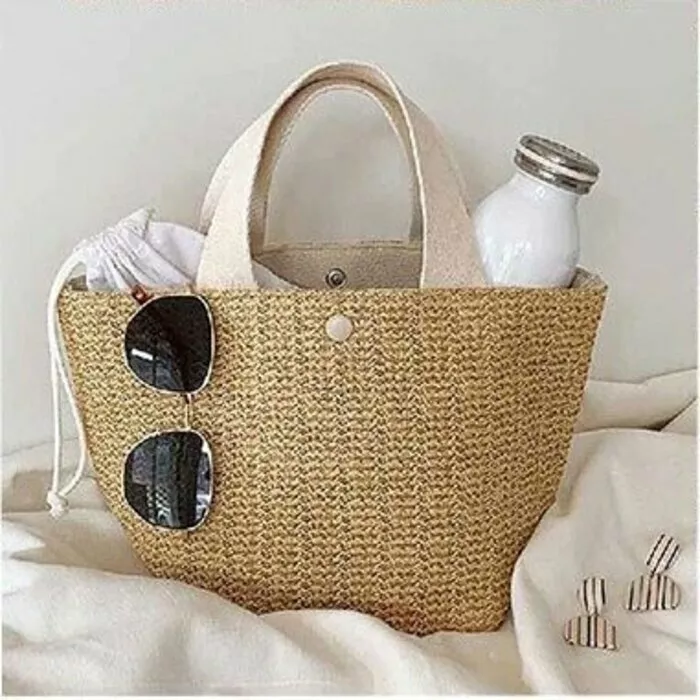 Large Capacity Summer Beach Bag, Straw Woven Bag, Women's Tote Bag