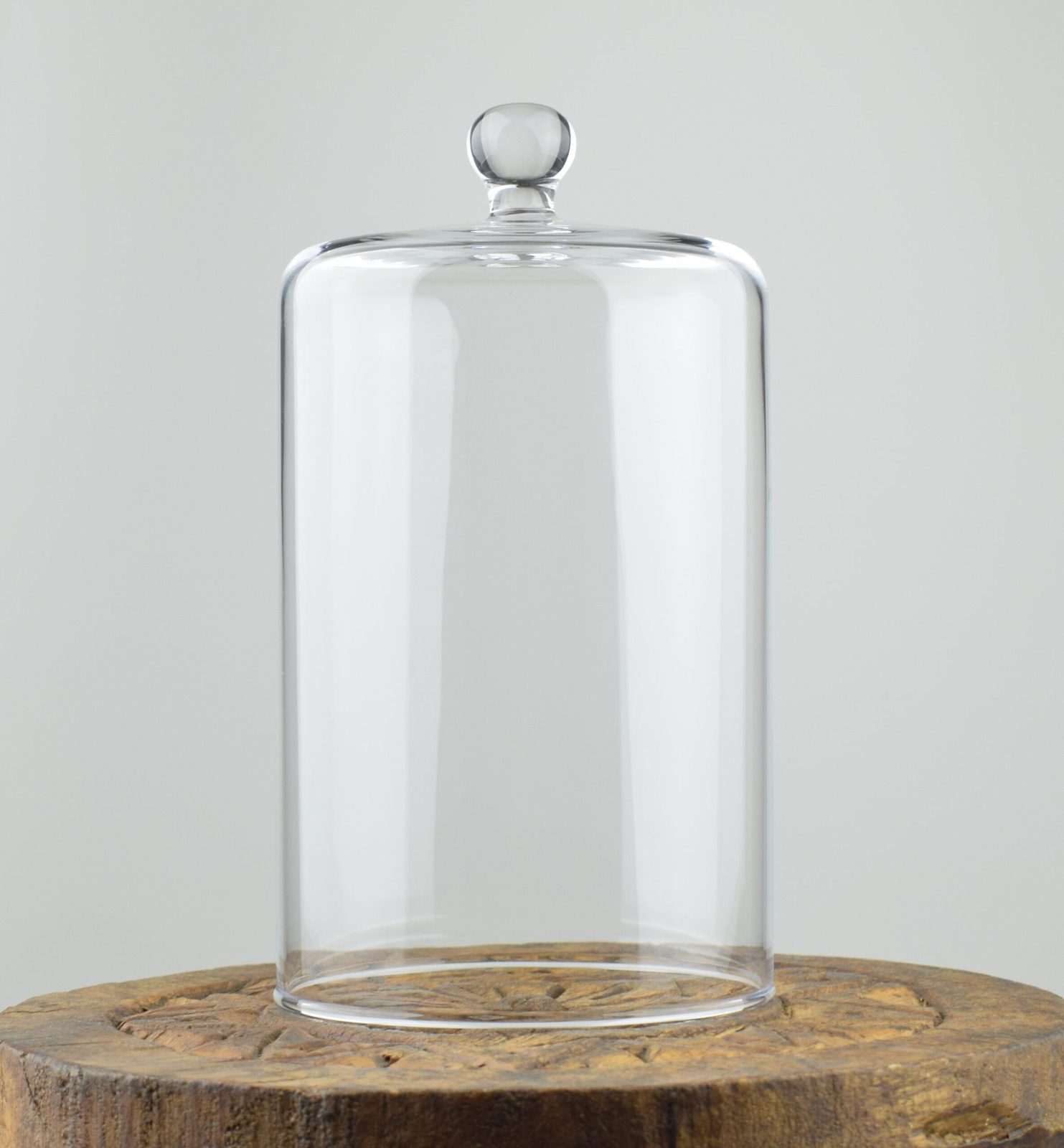 Handmade Glass Display Cover Cloche Bell Dome With Knob Tall 18.5 cm x 10.5 cm