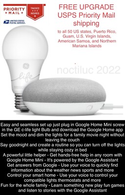  QUIK SHIP Google Smart Home Mini Assistant Smart Light Kit-Chalk GA00518-US