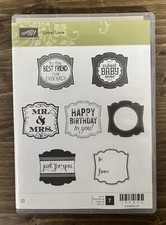 Stampin Up Label Love Rubber Cling Stamp Set Of 7 Set  130622