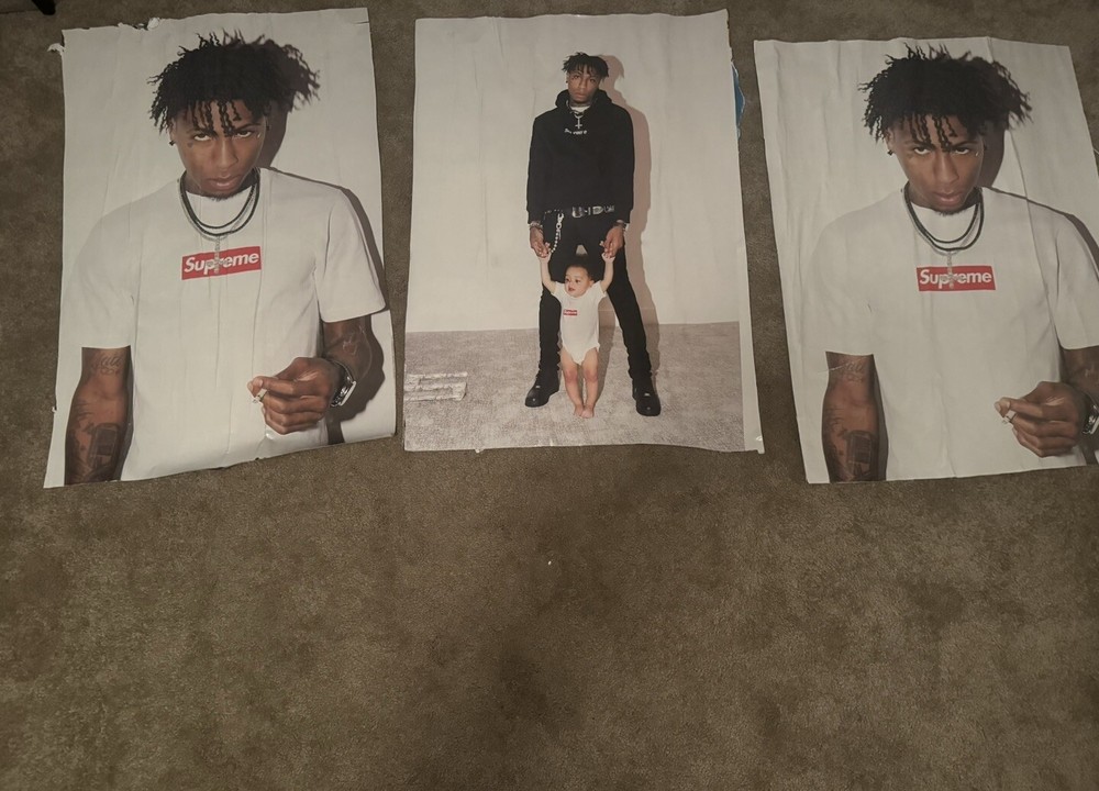 NBA Youngboy x Supreme Box Logo Poster. Lot Of 3 Posters.