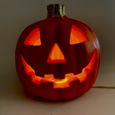 1998 Magic Paper Group Light Up Foam Pumpkin Blow Mold Electric 10  Classic JOL