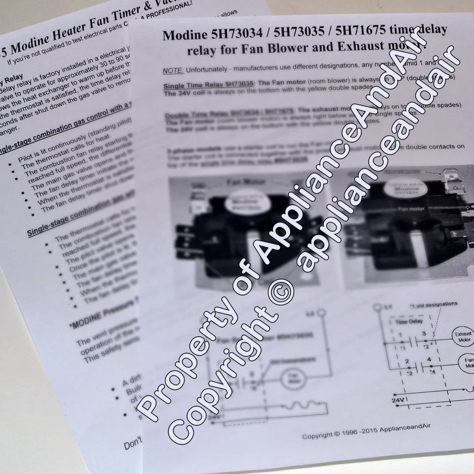 5H75039 Modine HD/Hot Dawg 加热器风扇延迟复制 PAE/BAE/PV/BV/FX,今天发货! — 第 3/4 张图片