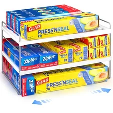 Pantry Organizers And Storage3 Tiers Expandable Foil And Plastic Wrap Organizer 