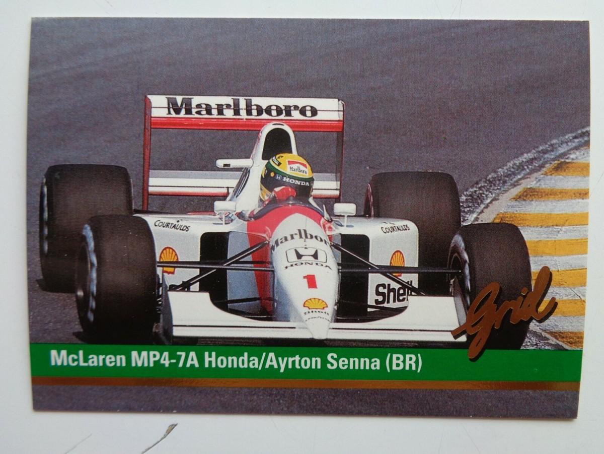 1992 Grid Motorcard Formula 1 One # 1 AYRTON SENNA McLaren F1 Hot