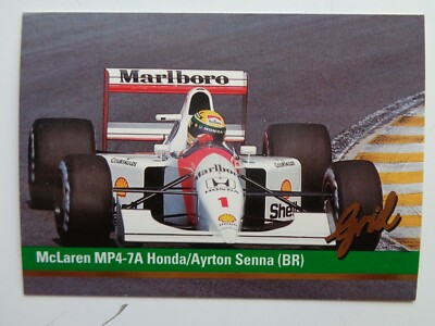 1992 Grid Motorcard Formula 1 One # 1 AYRTON SENNA McLaren F1 Hot   !! Nr Mint