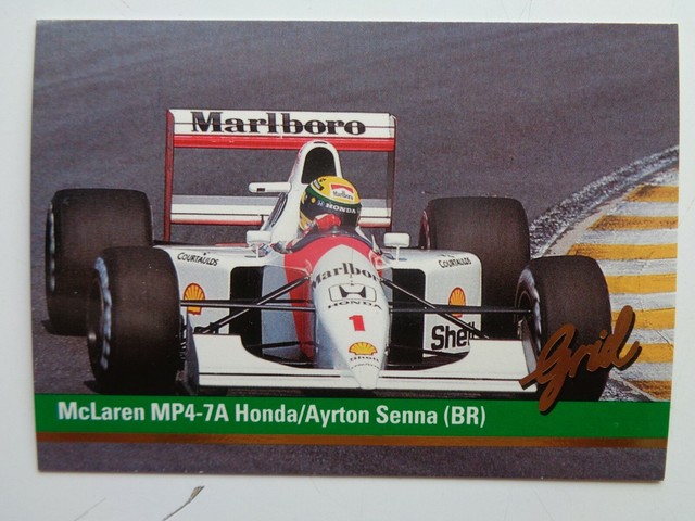 1992 Grid Motorcard Formula 1 One # 1 AYRTON SENNA McLaren F1 🔥 ! Nr Mint