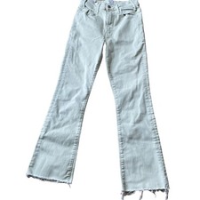 Mother high waist jeans THE HUSTLE ankle FRAY play date laurel Green sz 25