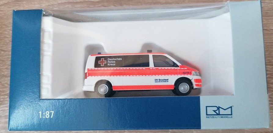 Rietze 53440 - 1/87 Volkswagen T5 '10 DRK Bruchsal - New