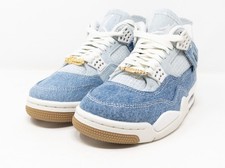  B-Grade Sz 6 Nike Air Jordan 4 Tex Denim Sneakers Blue IB6716-100 Women's
